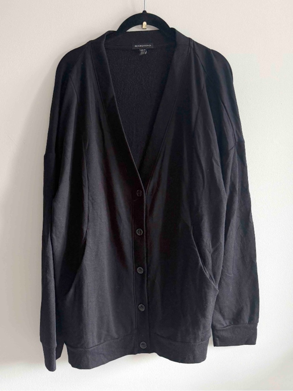 Beyond Yoga Carefree Cardigan Black XL Oversized Modal Fleece Button Front - Picture 2 of 8